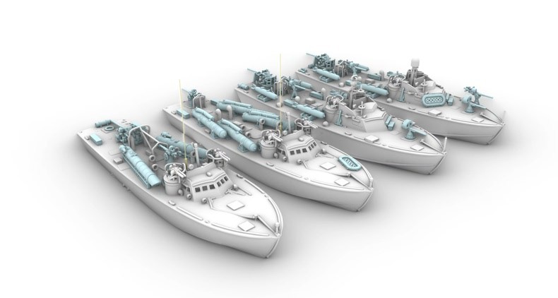 1/700 USN Higgins 78ft PT Boat Unpainted  /4pc