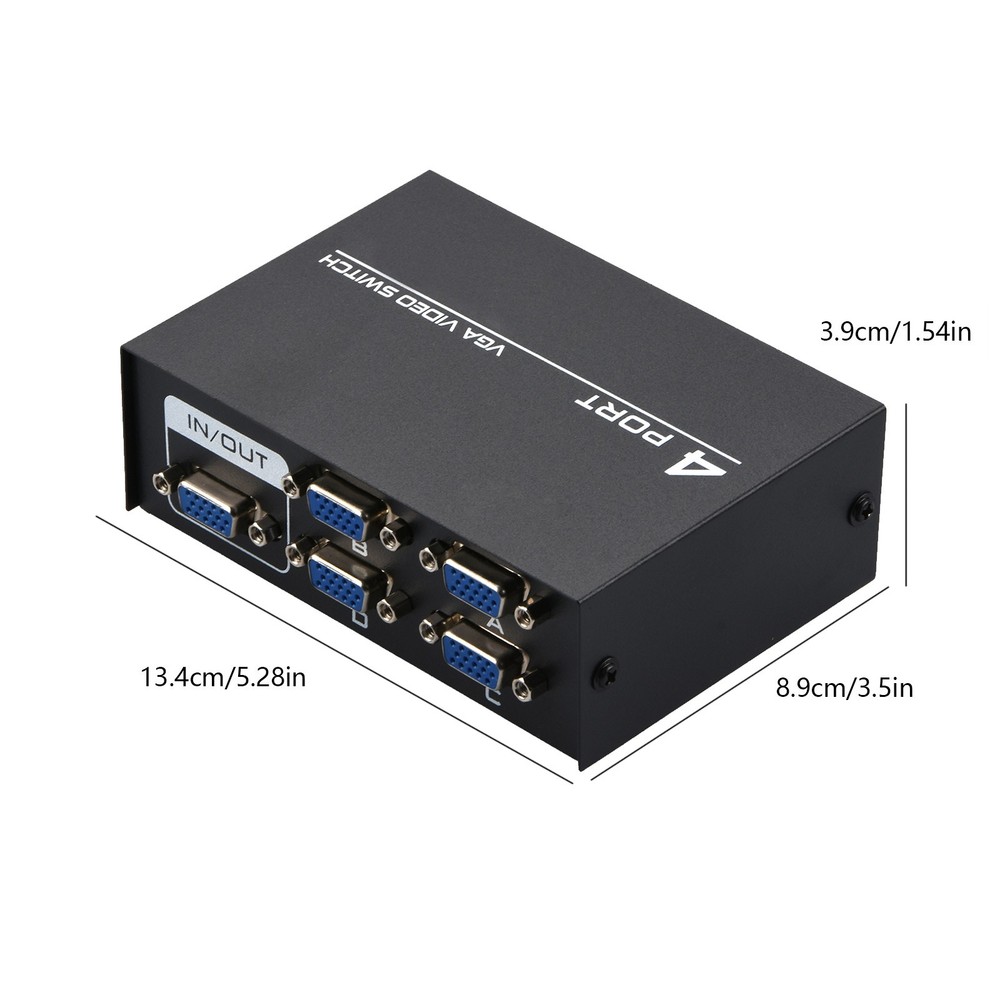 4 Port VGA Switch Video Selector Switcher Box 4 Input 1 Output 4x1 VGA Switch