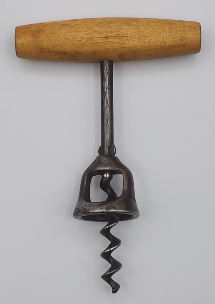 Antique Vtg Walker Style Bell Corkscrew Self Pull Wine Bottle Opener