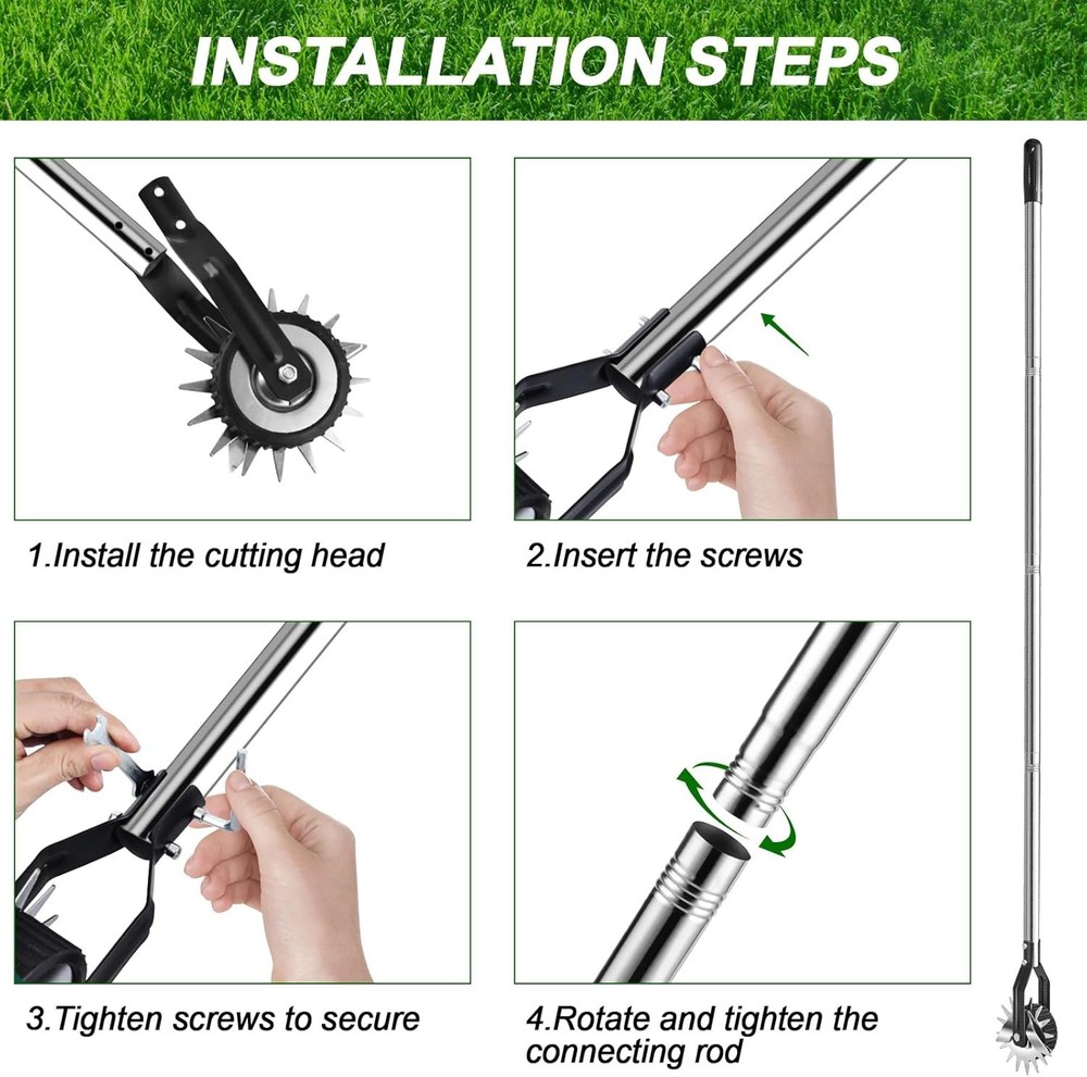 Versatile Lawn Edger Tool with Adjustable Stainless Steel Handle for All Gardens