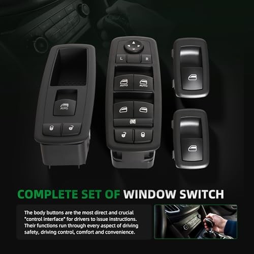 Complete Set of Window Switch, Master & Passenger & Rear Left Right Power