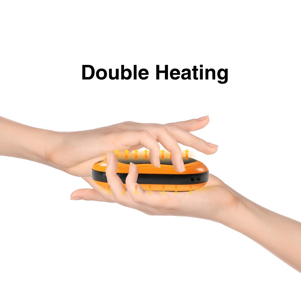 5200mAh Orange Rechargeable Portable 3 Temp Hand Warmer for Camping