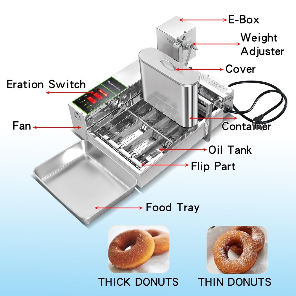 Kolice Commercial Mini 4 Rows Donuts Machine,Doughnut Maker, 90% New