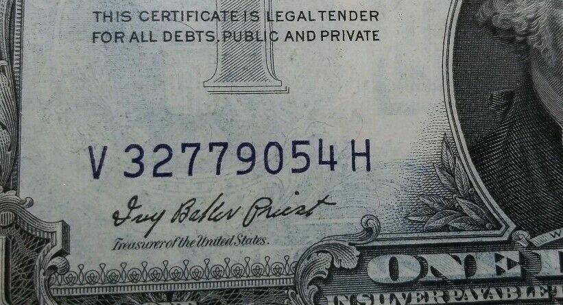 RARE 1935 E silver certificate Back on Front GHOST INK ERROR NOTE for collection