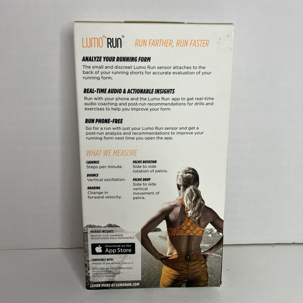Lumo Run Running Coach Sensor + Real Time Audio Coaching *Only For iPhone iOS*