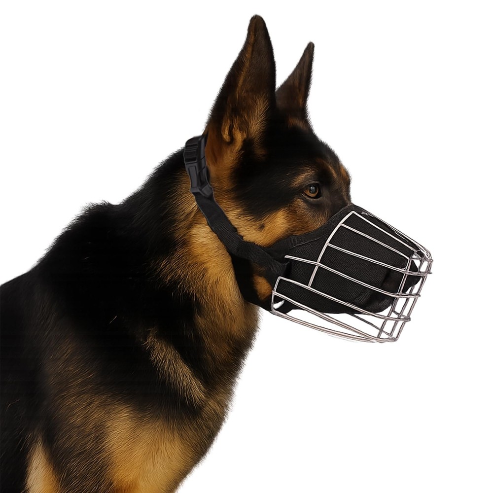 Dog Muzzle Basket for Biting Metal Mask Secure Wire M, Transparent