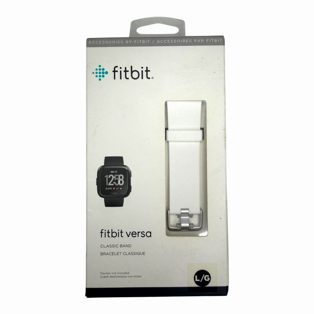 Genuine Fitbit Versa Classic Band White Large L/G Replacement Strap - NEW Sealed