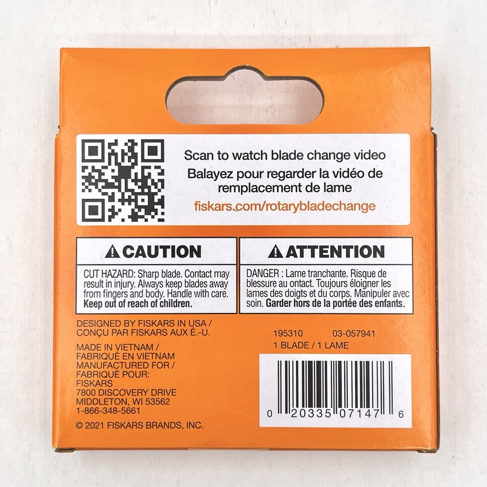 Fiskars Straight Rotary Blade 45mm 1-pack