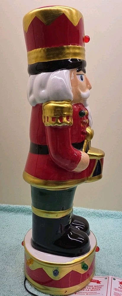 Hand Painted 12" Ceramic Nutcracker LED Lighted Holiday Christmas Decor Display