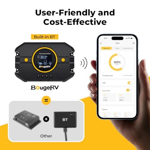 Li 30A PWM Solar Charge Controller 12V 24V, with Backlit 30A PWM Controller