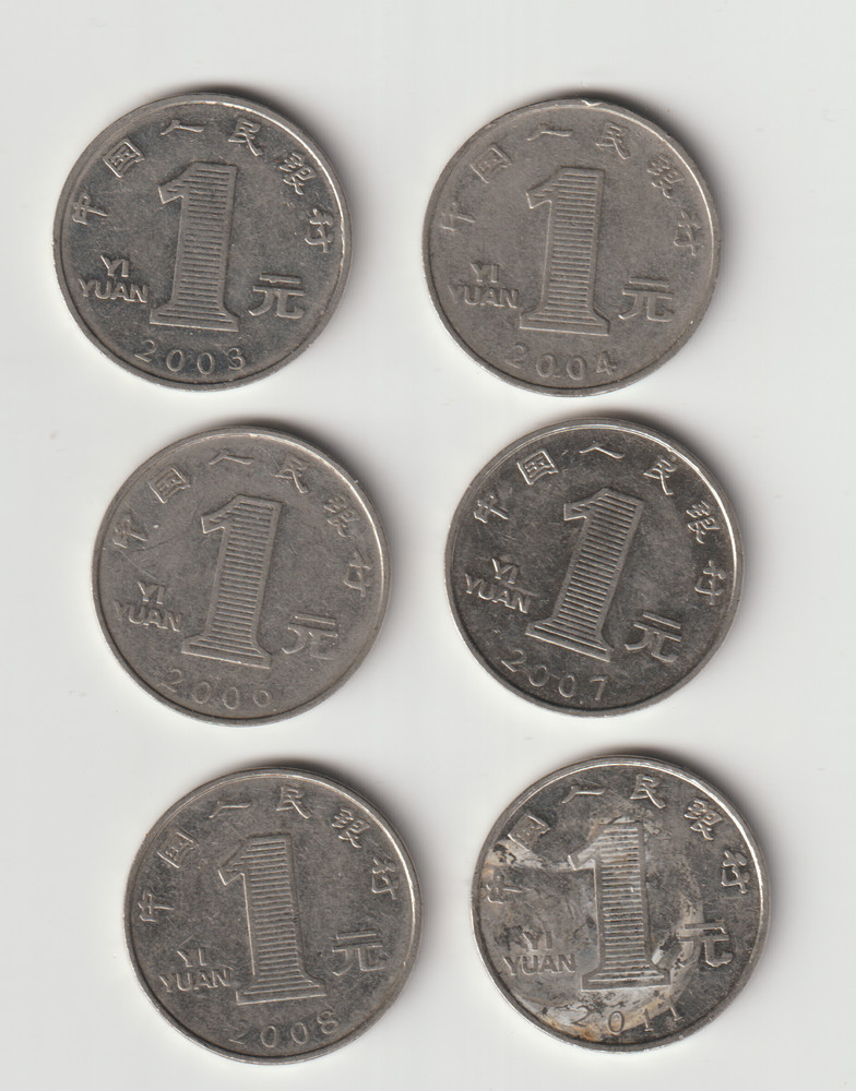 CHINA yuan --18 different coins