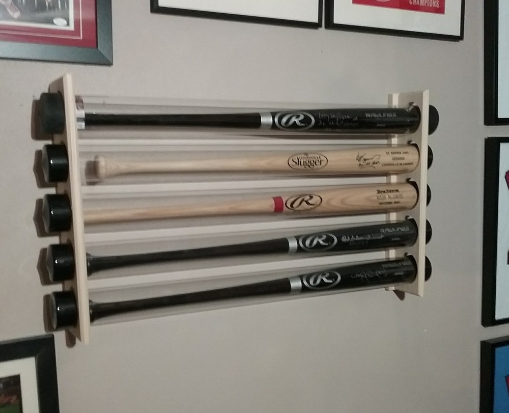 3 Bat - Wood Baseball Bat Display Wall Rack - Wall Mount ( SEE DESCRIPTION )
