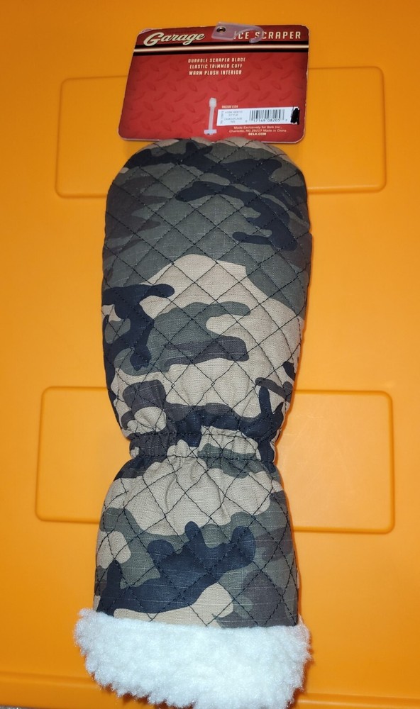 New! SaddleBred Garage Camouflage Mitt Ice Scraper Durable Elastic Trimmed Cuff