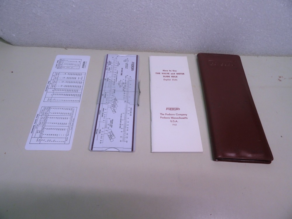 Foxboro Valve & Meter Slide Rule - Complete in Case