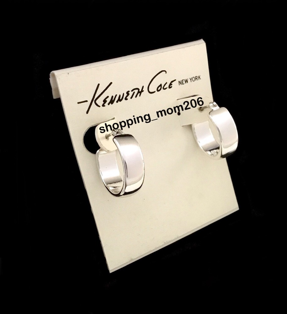Kenneth Cole Silver Tone Small Hoop Earrings