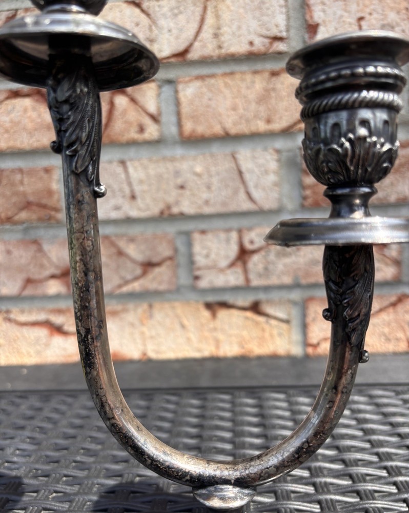 Vintage Silver Plated Double Candlestick Elegant D6132