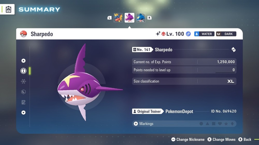 6IV Shiny Sharpedo Pokemon Legends ZA *SAME DAY*