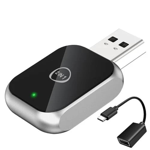 Android Auto Wireless Adapter Carplay - 2 in 1 Wireless Android Auto Car Silver