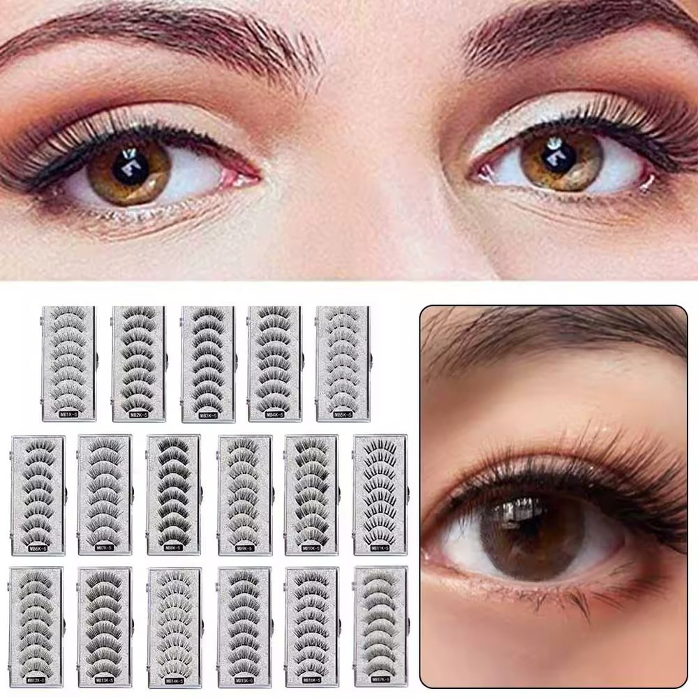 3D Magnetic Eyelashes Set Reusable Natural False Lashes Gift Box