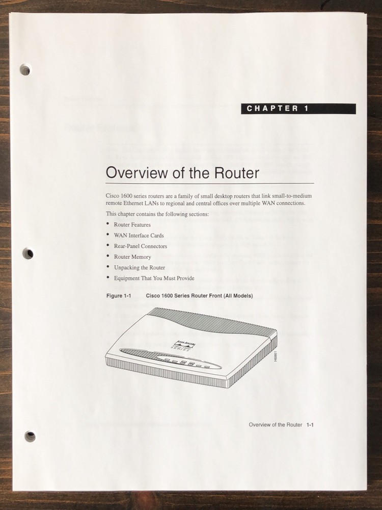 Cisco Systems - Cisco 1600 Series Hardware Installation Guide (1998)