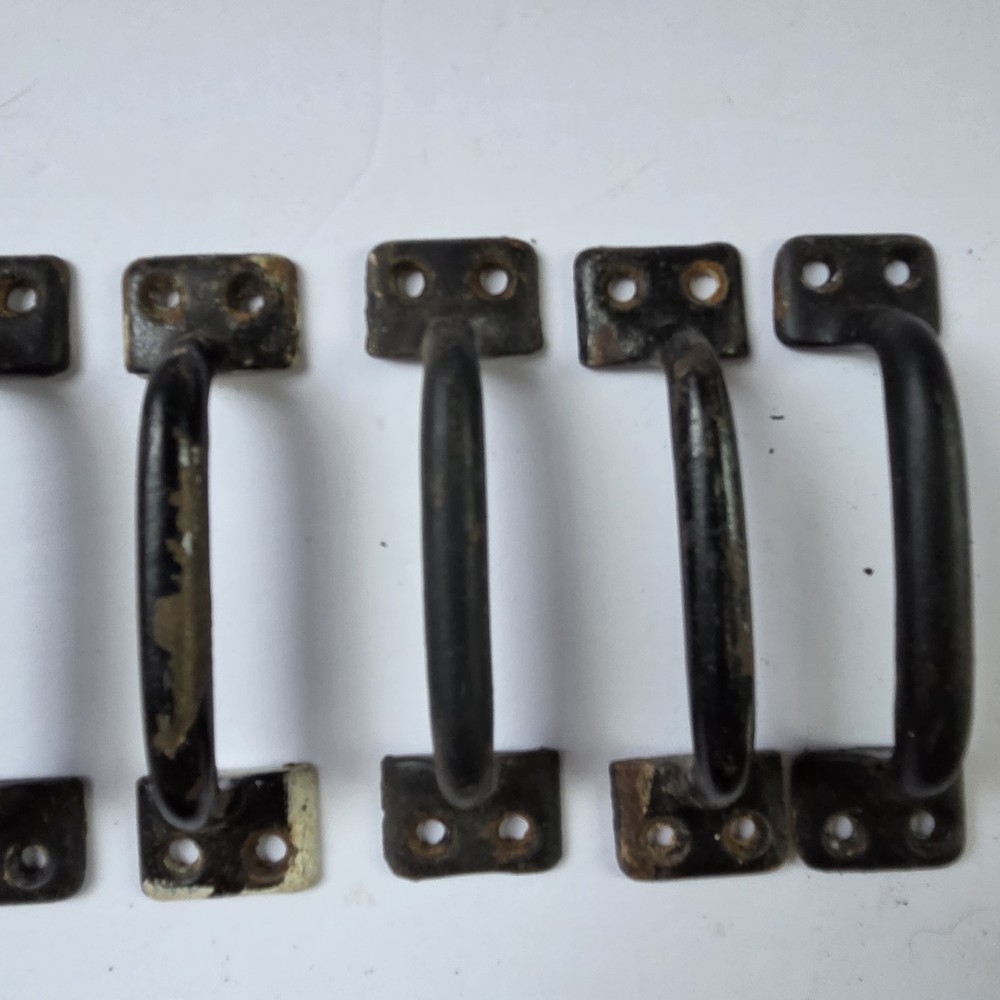 Antique 1890 Cast Iron Window Sash Pulls – Set of 8 – Original Hardware