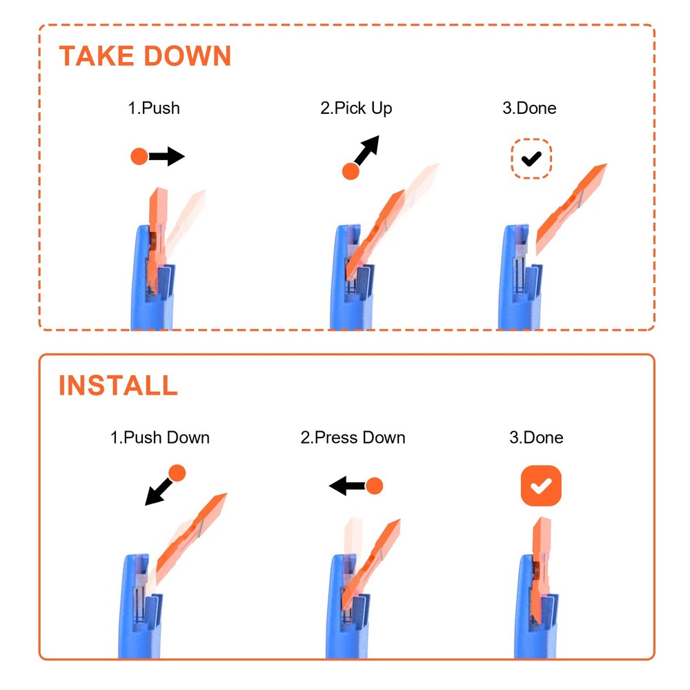 Plastic Razor Blades Scraper Tool 2 Pack Wall Paint Remover with 100 Pcs Pla...