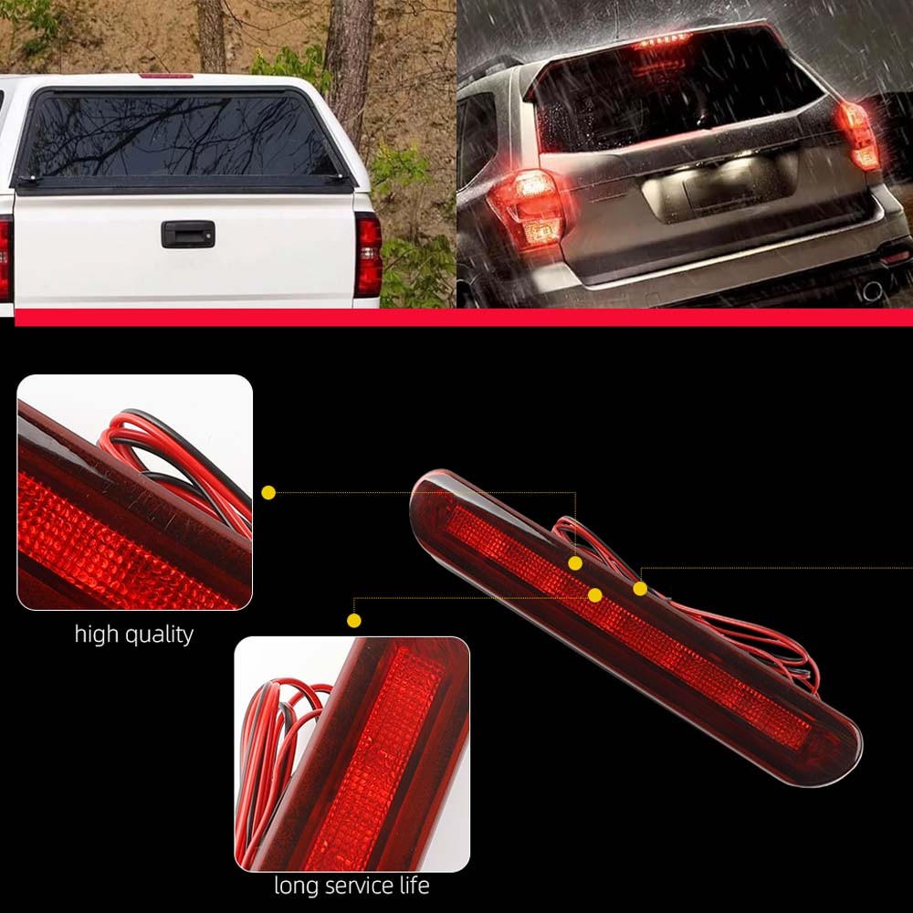 Red For Truck Cap Topper 3rd Brake Light, Surface Mount Replace AT-LED-28X30-01