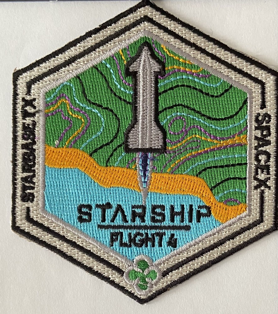 SPACE X STARSHIP PROGRAM FLIGHT 4 MISSION PATCH 3.5” USA