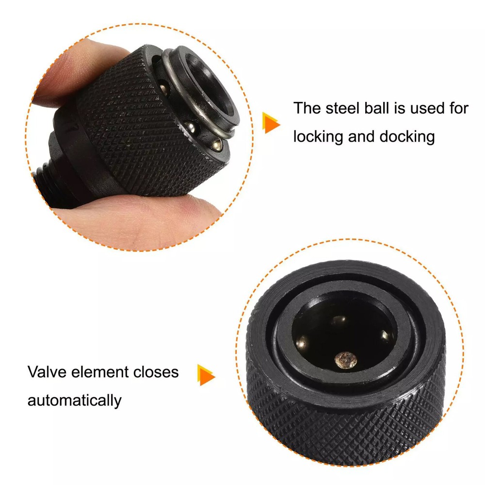 Hydraulic Quick Connect Coupler Set M14x1.5mm Male Pipe Fitting Black Durable