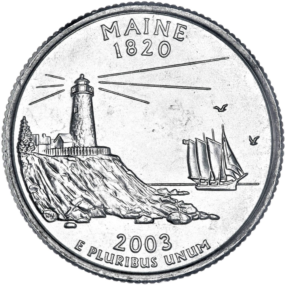 2003 D State Quarter Maine BU CN-Clad US Coin