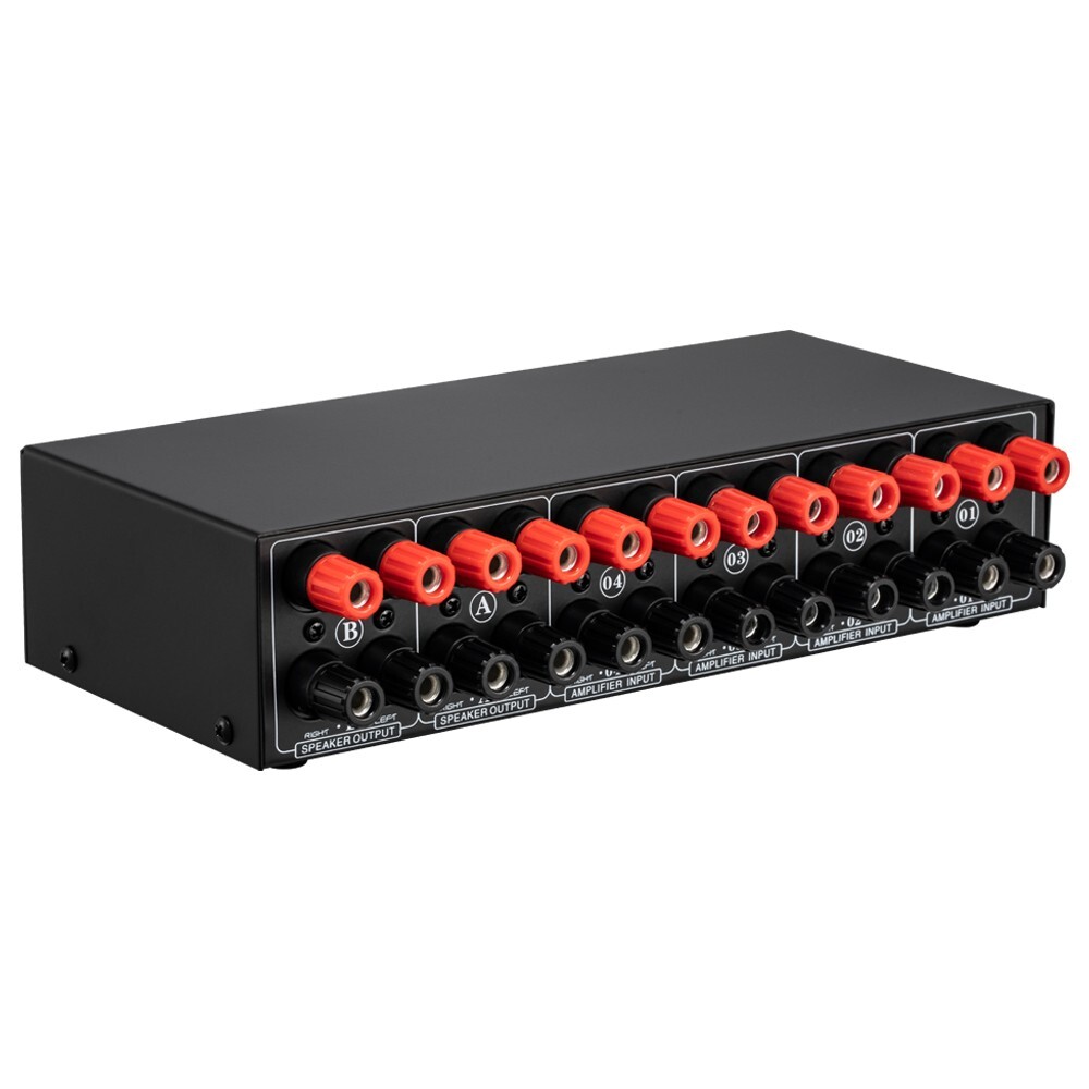 Passive Power Amplifier Selector Speaker Switch 4 Amp In 2 Speaker Out Black