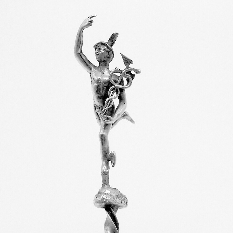 Hermes Mercury Figural Sifter Ladle Continental 800 Silver