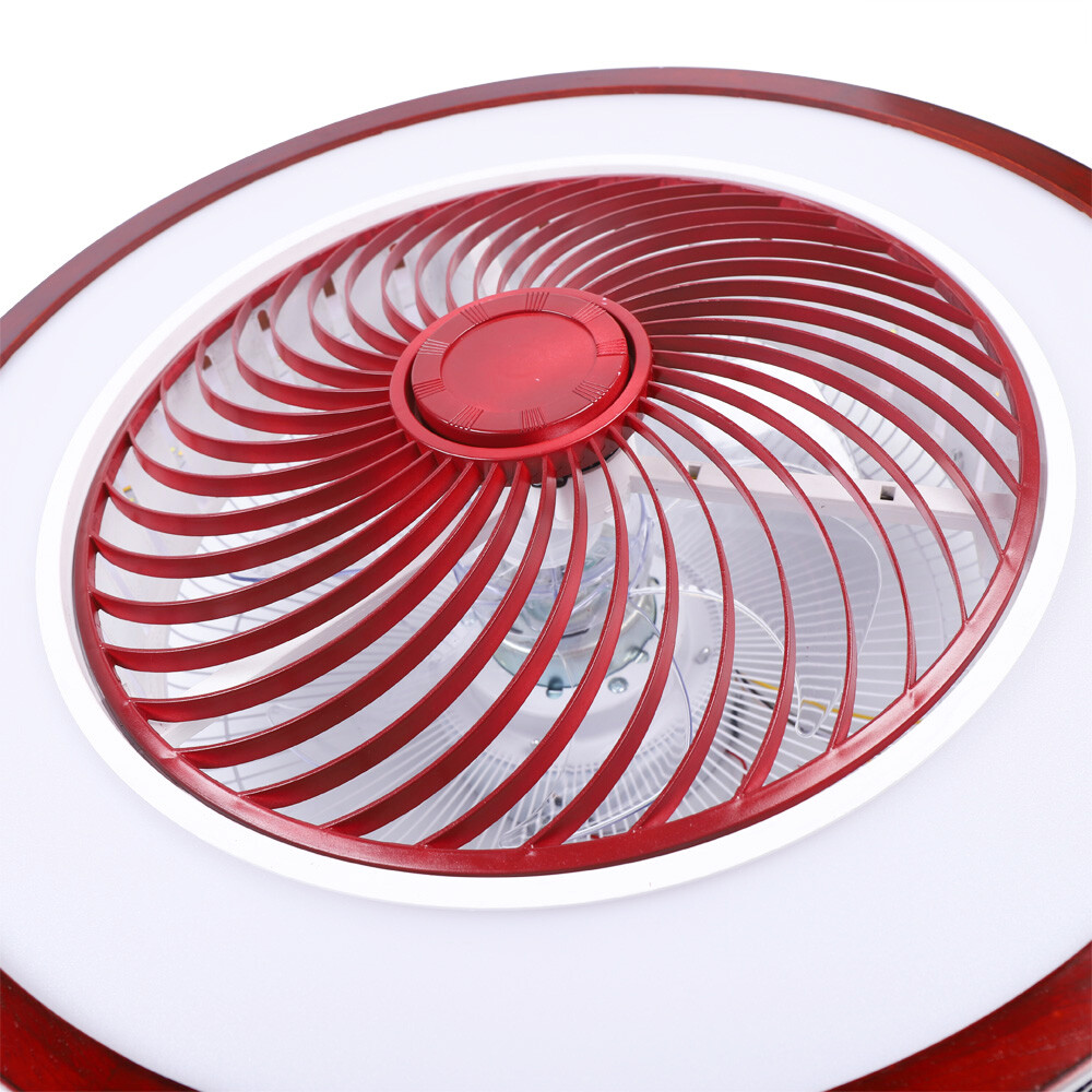 22''LED Light Flush Mount Chandelier Lamp Modern Ceiling Fan + Remote Control