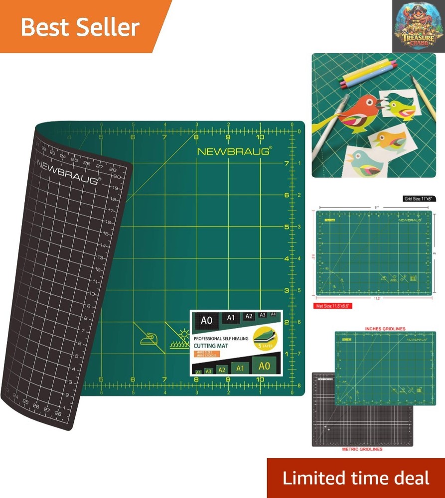 Professional 9'' x 12'' Gridded Cutting Board - Durable, Flexible & Non-Slip