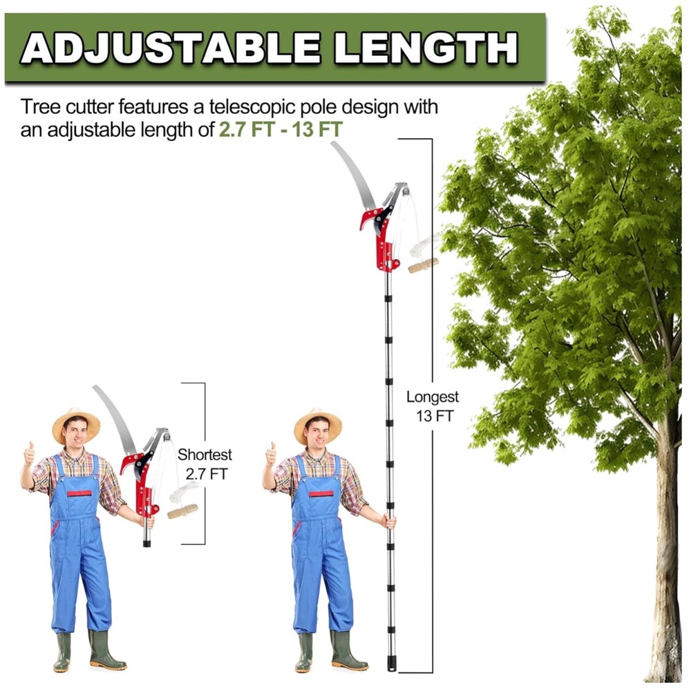 Lightweight Tree Trimmer, 13ft Pole Saw for Tree Pruning