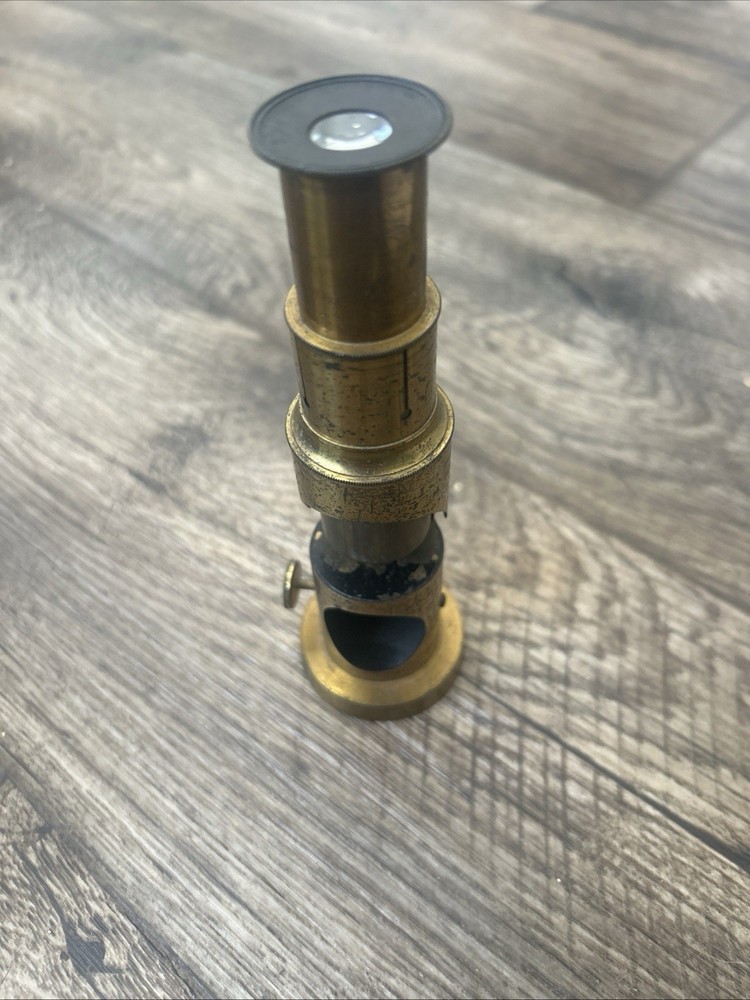 Nice Drum Student Microscope, Lacquered Brass, Late 19th Century"