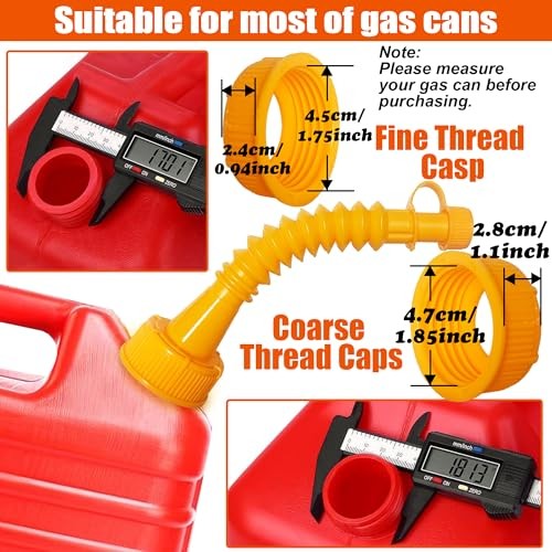Gas Can Spout Replacement, 3 Kit Yellow Bendable Tubes,Easy Pour Nozzle Can