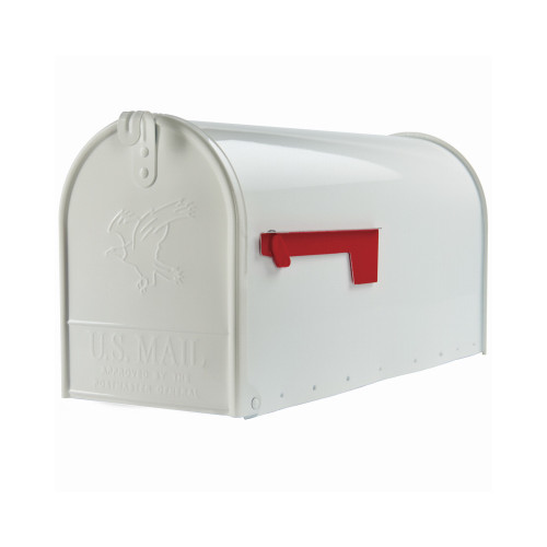 Gibraltar Mailboxes E1600WAM Elite Post-Mount Mailbox, Large, White Steel -