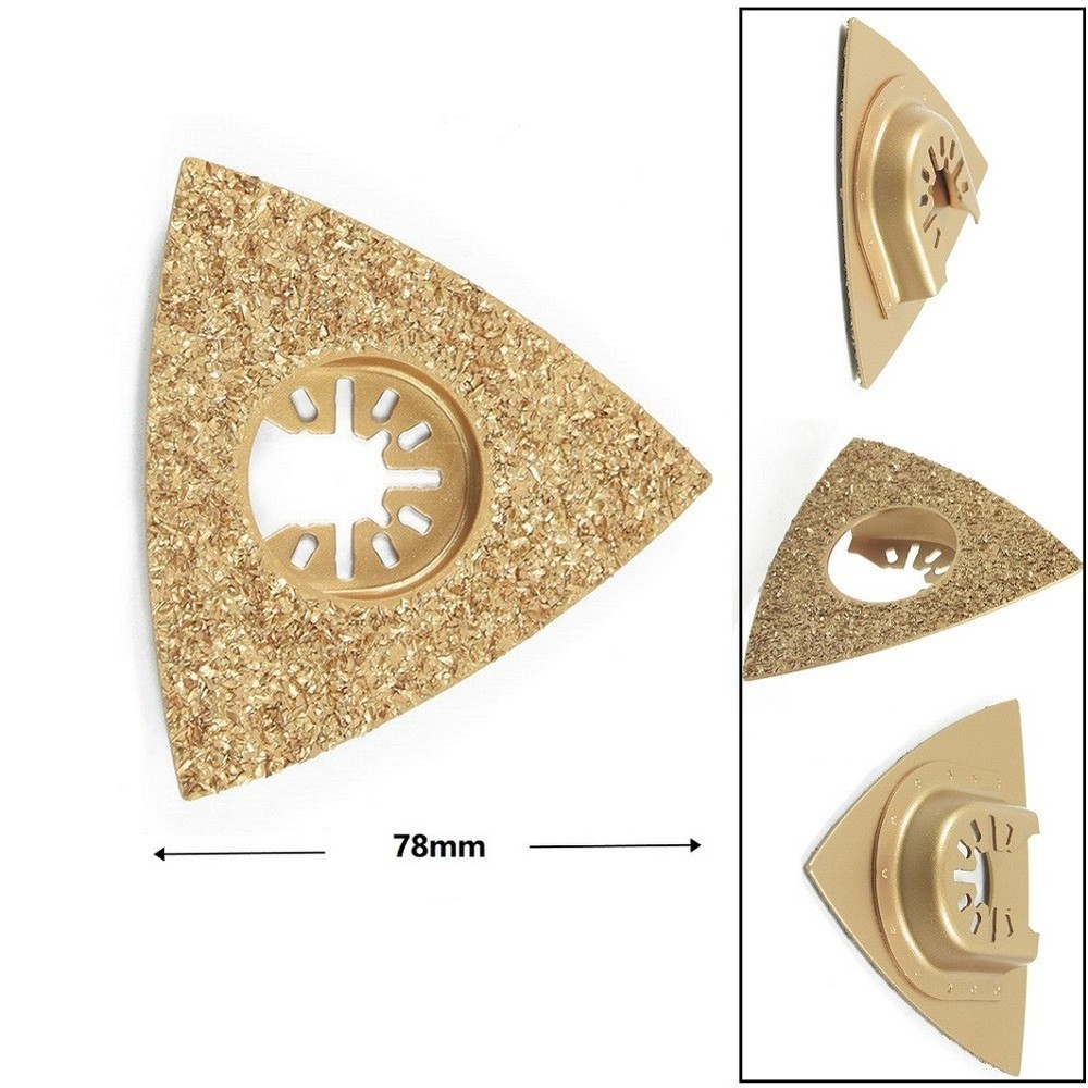 Oscillating Multitool Triangular Carbide Grit Rasp Blade Grout.Removal