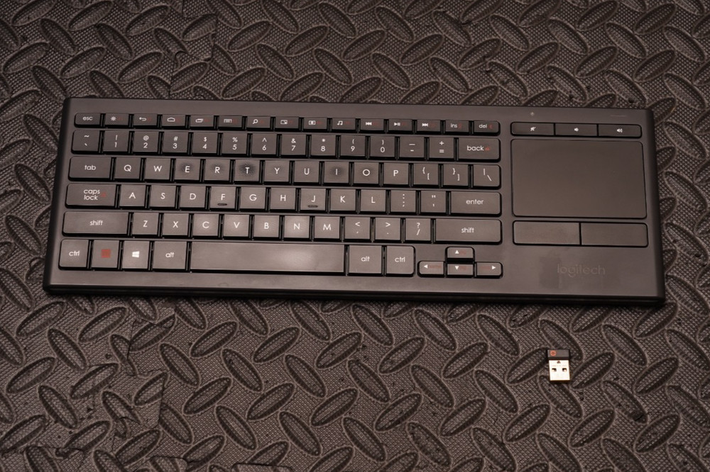 Logitech K830 Illuminated Wireless Keyboard Touchpad Bluetooth Dongle USB