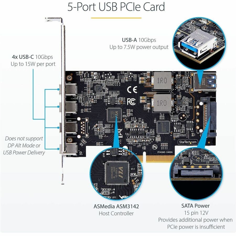 StarTech 5-Port USB PCIe Card (ps4c3ia3usbccard)