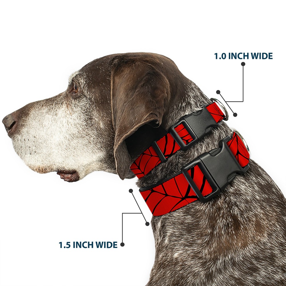 Plastic Clip Collar Spiderweb Red/Black Small 9.5-13"