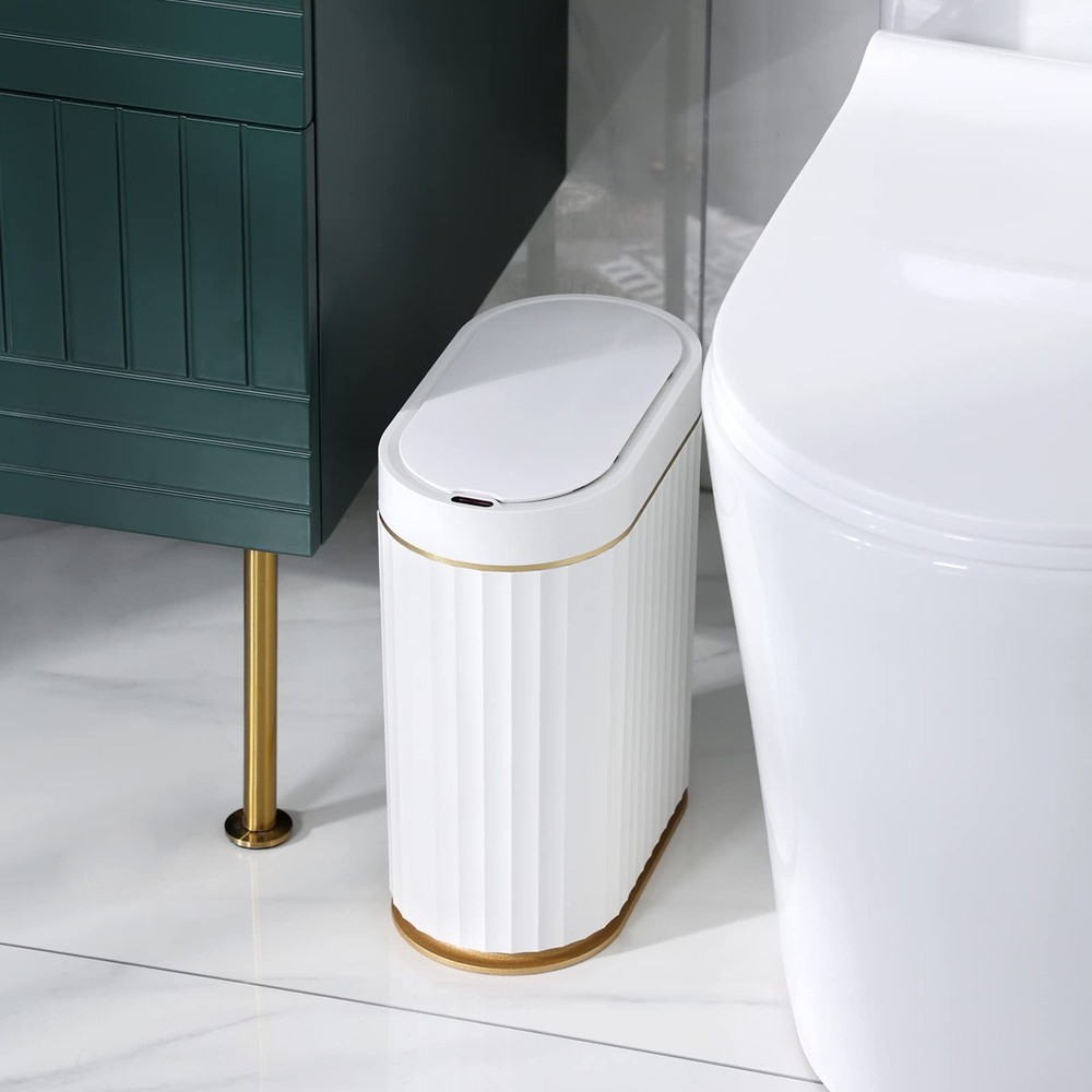 Bathroom Trash Can with Lid 2 Gallon Garbage Can, Automatic Trash Bin, Motion...