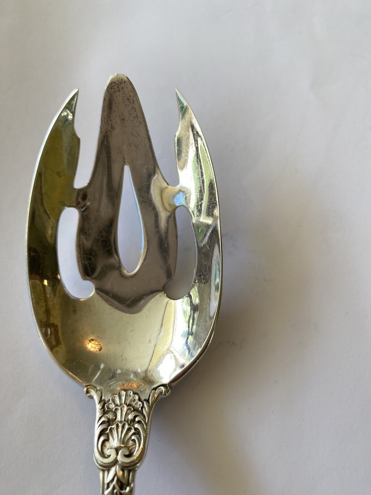 Gorham sterling Silver Dauphin Pierced Serving Spoon 8 3/8”