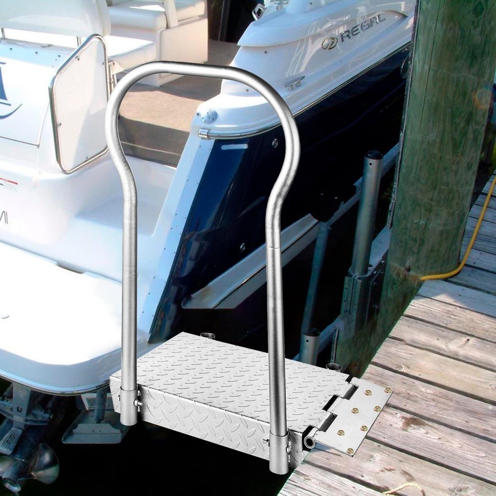 Boat Boarding Platform With Handrail, Foldable Dock Boarding Platform W/ Handle