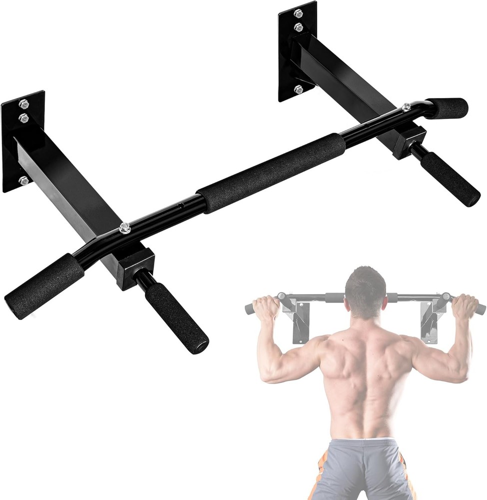 Yes4All Pull Up Bar Wall Mounted - Multifunctional Large, A. Standard - Black