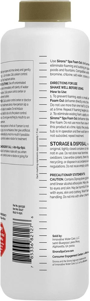 Sirona 82127 Foam Out, 32 oz - 2 Pack