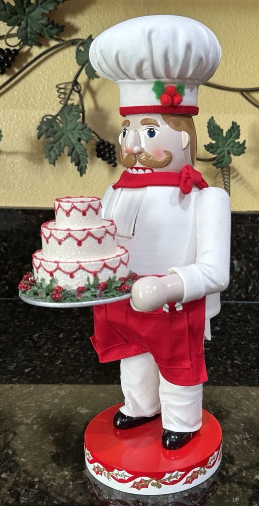 Nutcracker Village 2005 Wooden BAKER Nutcracker 14” tall. No Box