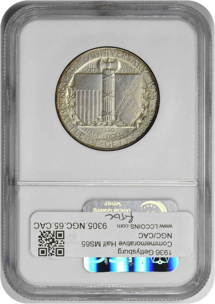 Gettysburg Commemorative Half Dollar 1936 MS65 NGC CAC