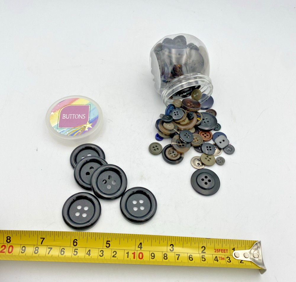 Buttons Assorted Random Black and Brown Plastic Buttons